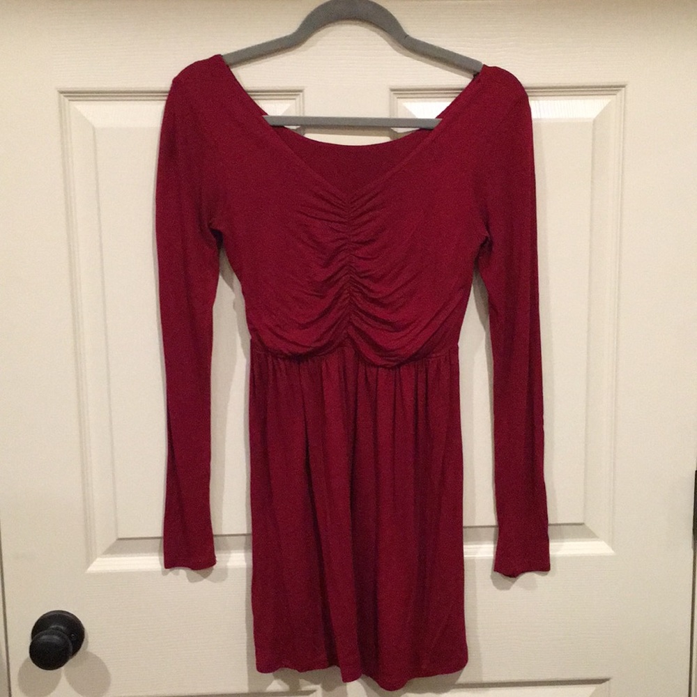 Red long sleeve dress